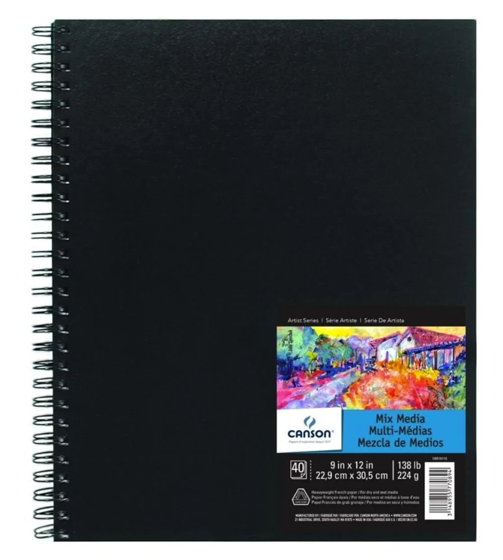 Canson Artist's Series Mixed Media Sketchbook product photo on white background.