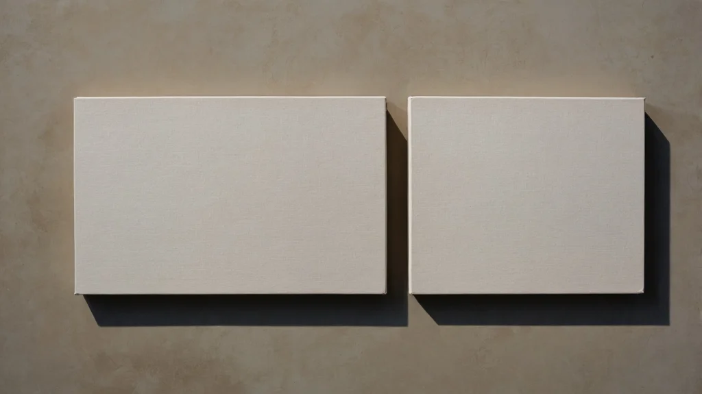 Oil Primed vs Acrylic Primed Linen: Which One Wins for Serious Oil Painters? 10 Two unpainted artist canvas panels side by side showing surface texture differences between oil primed linen and acrylic primed linen