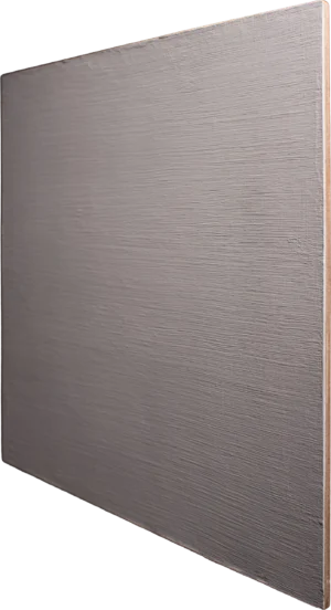 Angled close-up of a 12×12″ birchwood panel coated with a matte, acrylic-based watercolor ground, showing fine horizontal brush-stroke texture and the raw wood edge.