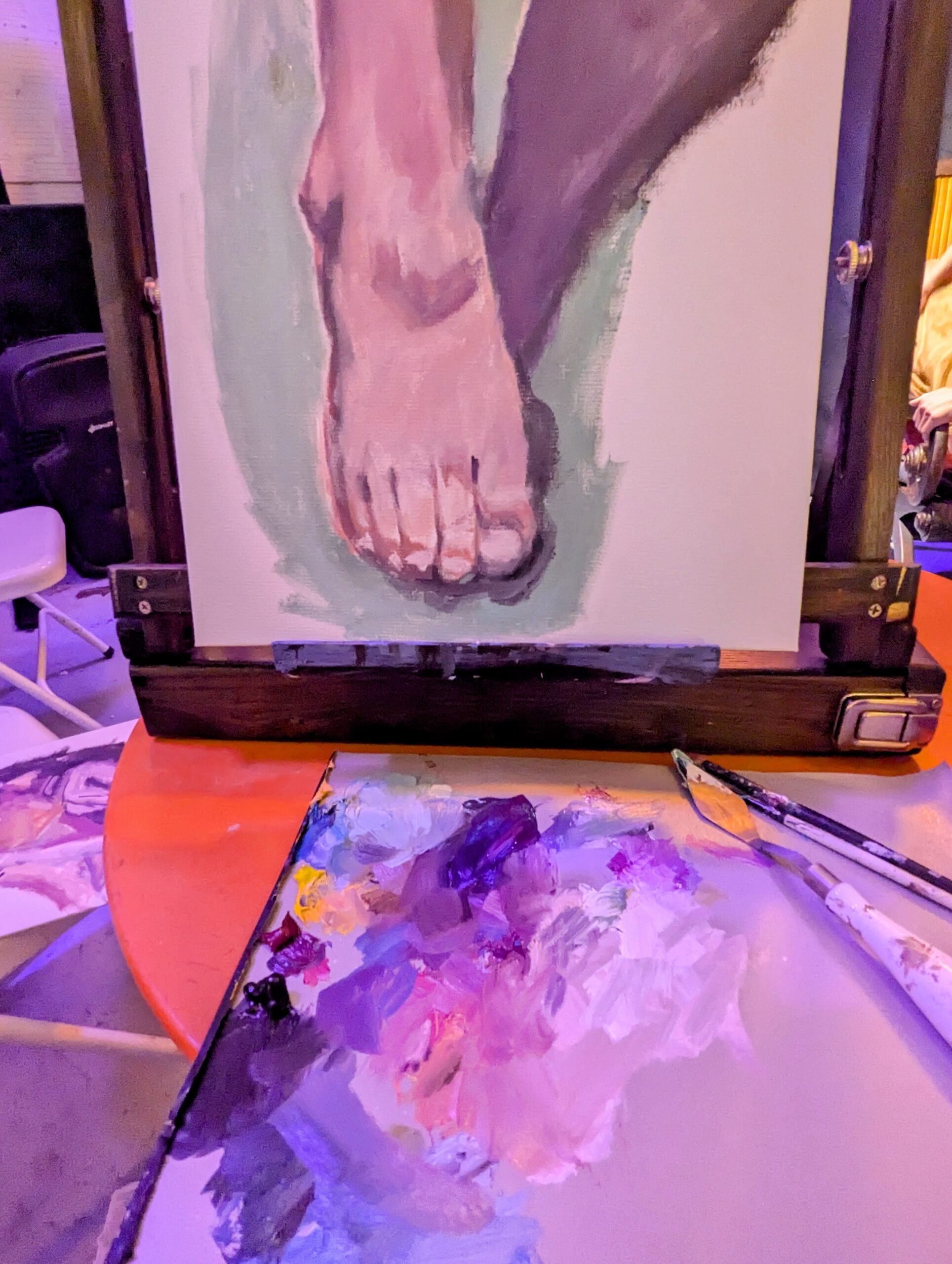 Jolene's oil study of a foot, from her figure study Wednesdays she hosts at Solune