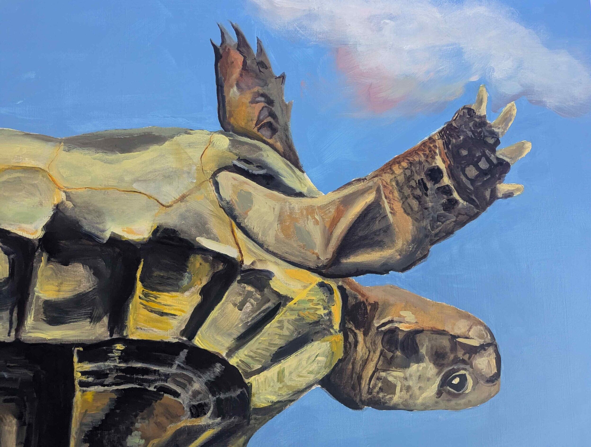close-up oil painting detail with pure Indian Yellow highlights that lift warmth and contrast on an acrylic-primed panel