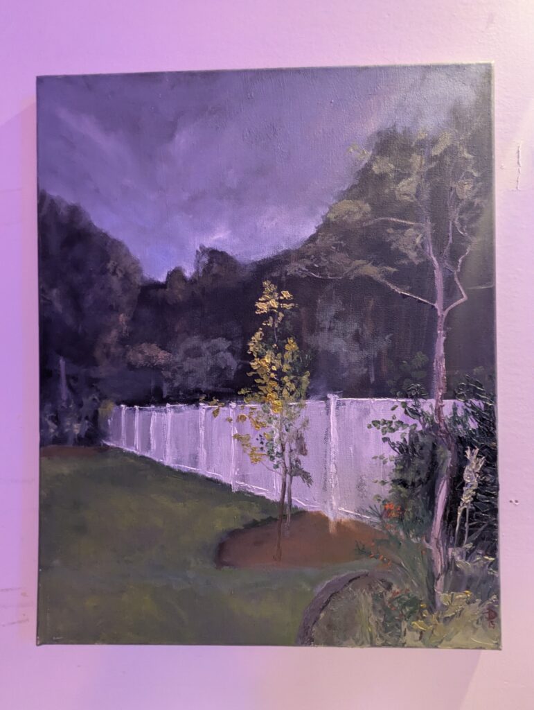 Plein Air Oil Painting of my back yard in my old life